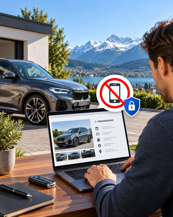 List a car without a public phone number in Switzerland
