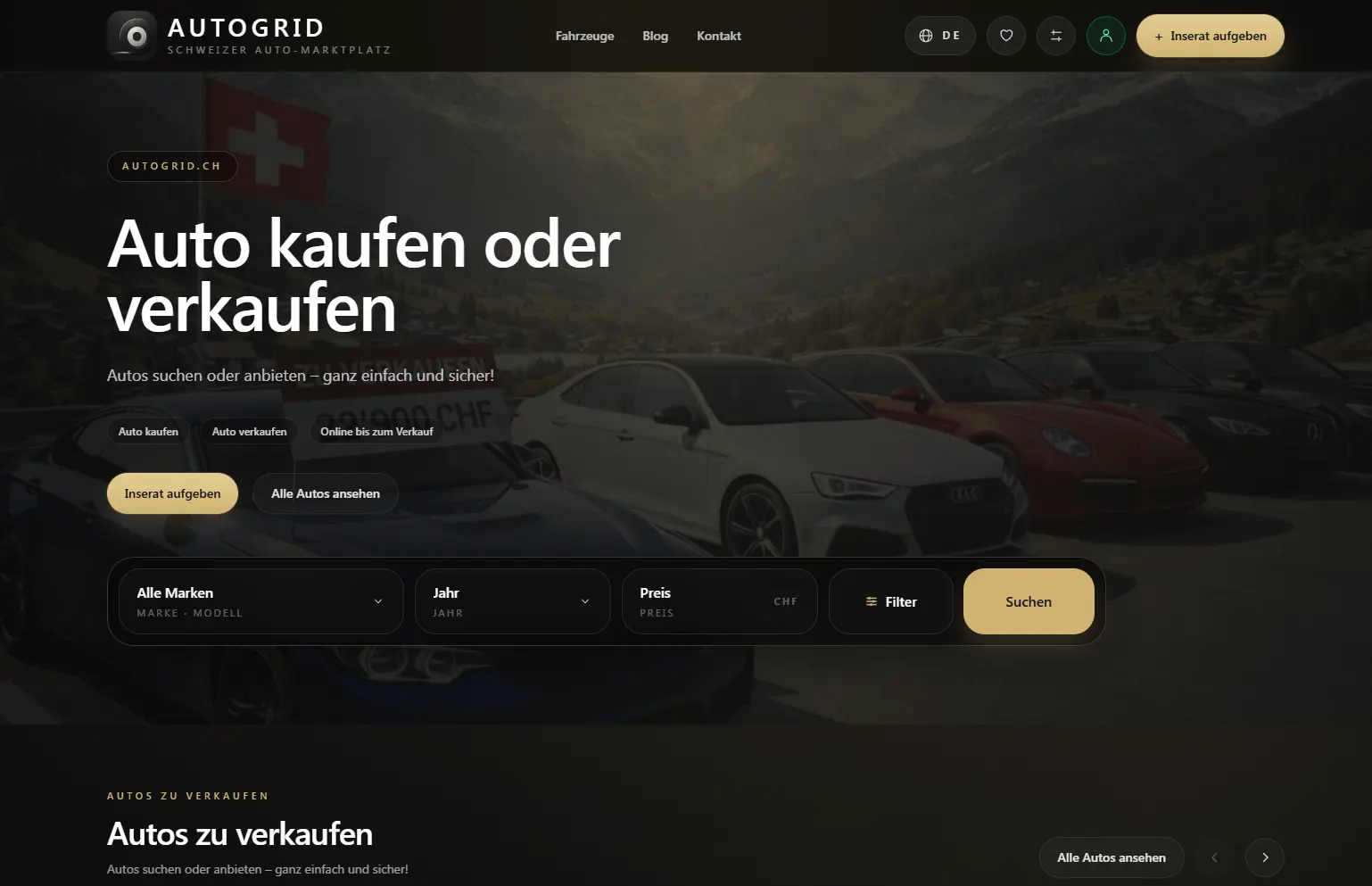 Inserire auto gratis in Svizzera – 0 CHF, 8 foto e annuncio attivo fino alla vendita