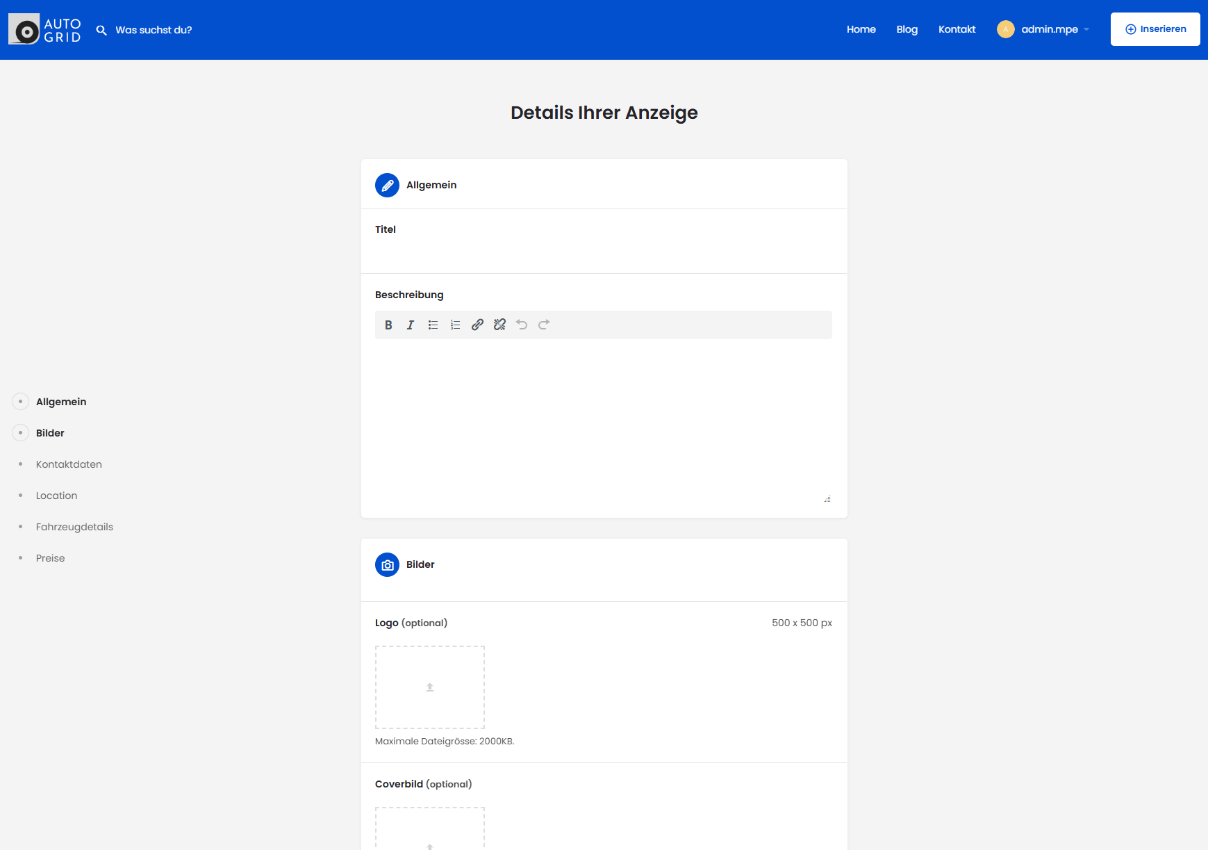 Auto kostenlos inserieren – 30 Tage gratis auf Autogrid.ch