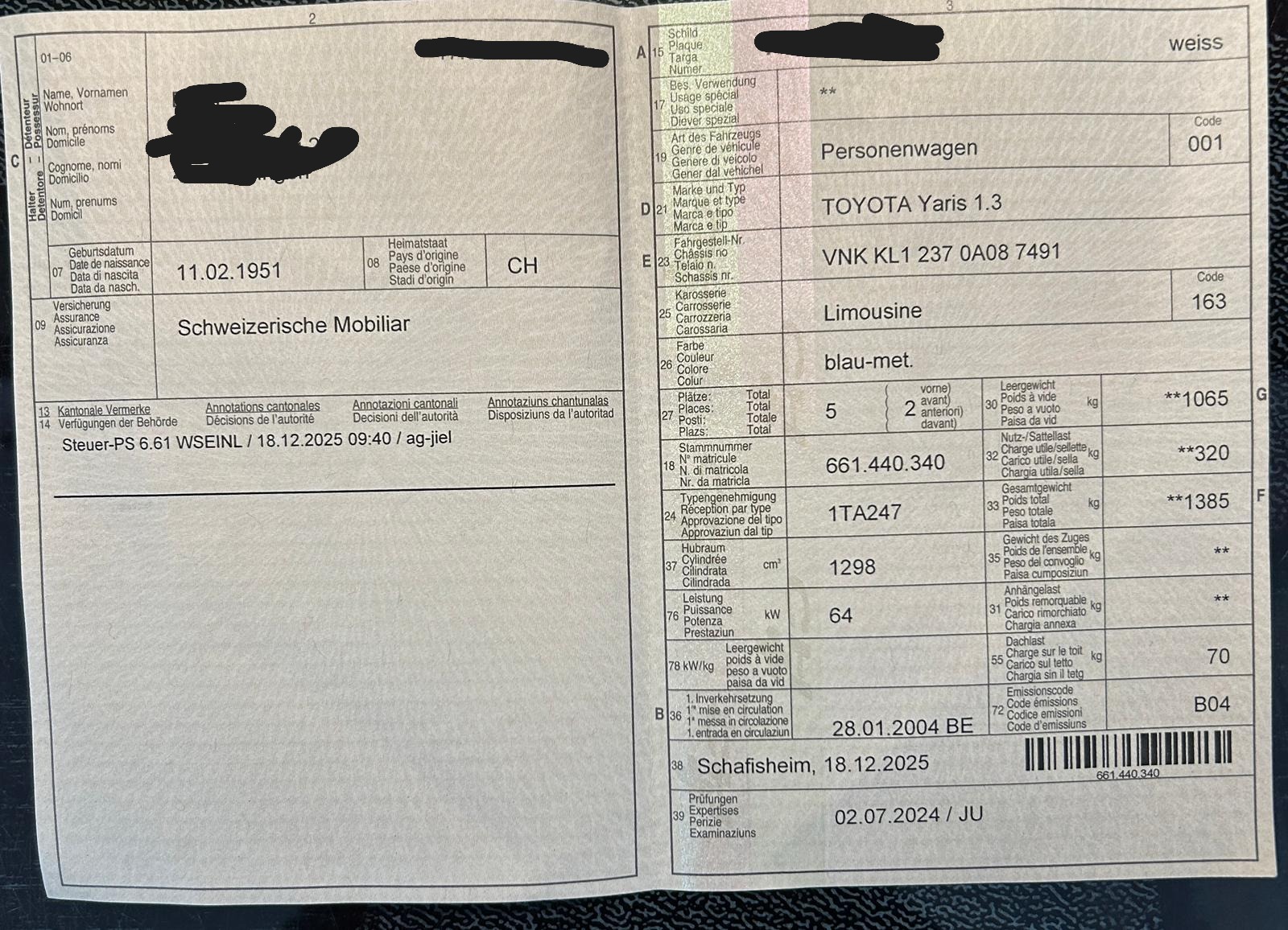 Toyota Yaris 2004 1.3 L